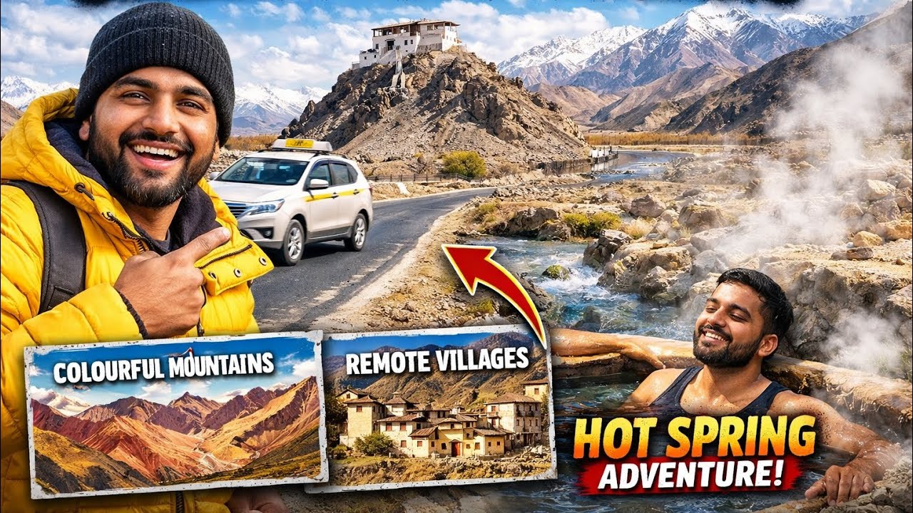  -10°C Ladakh ❄️ to Boiling Hot Spring 🔥 | Stakna to Chumathang Road Trip | Real Ladakh