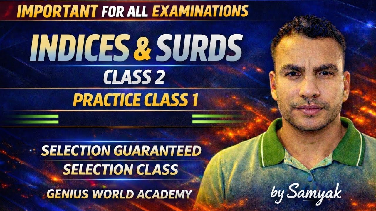 ✨Indices And Surds Practice Class -1। SSC,Bank and Railway Top 30 PYQ ✨।#ssc #practice #mathstricks 