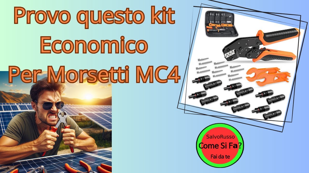 Set economico con Pinza Crimpatrici per impianti Solari, per Connettori MC4, PROVIAMOLO.