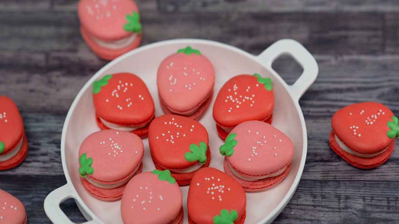 Strawberry Cheese Cake Macarons 딸기치즈케이크 마카롱 만들기ㅣSUGAR BEAN