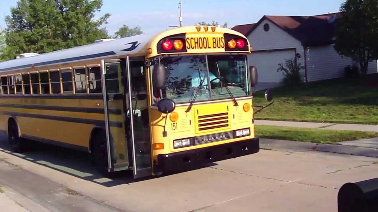 Jason's first steps onto the bus for kindergarten on first day of school 08/20/2012
