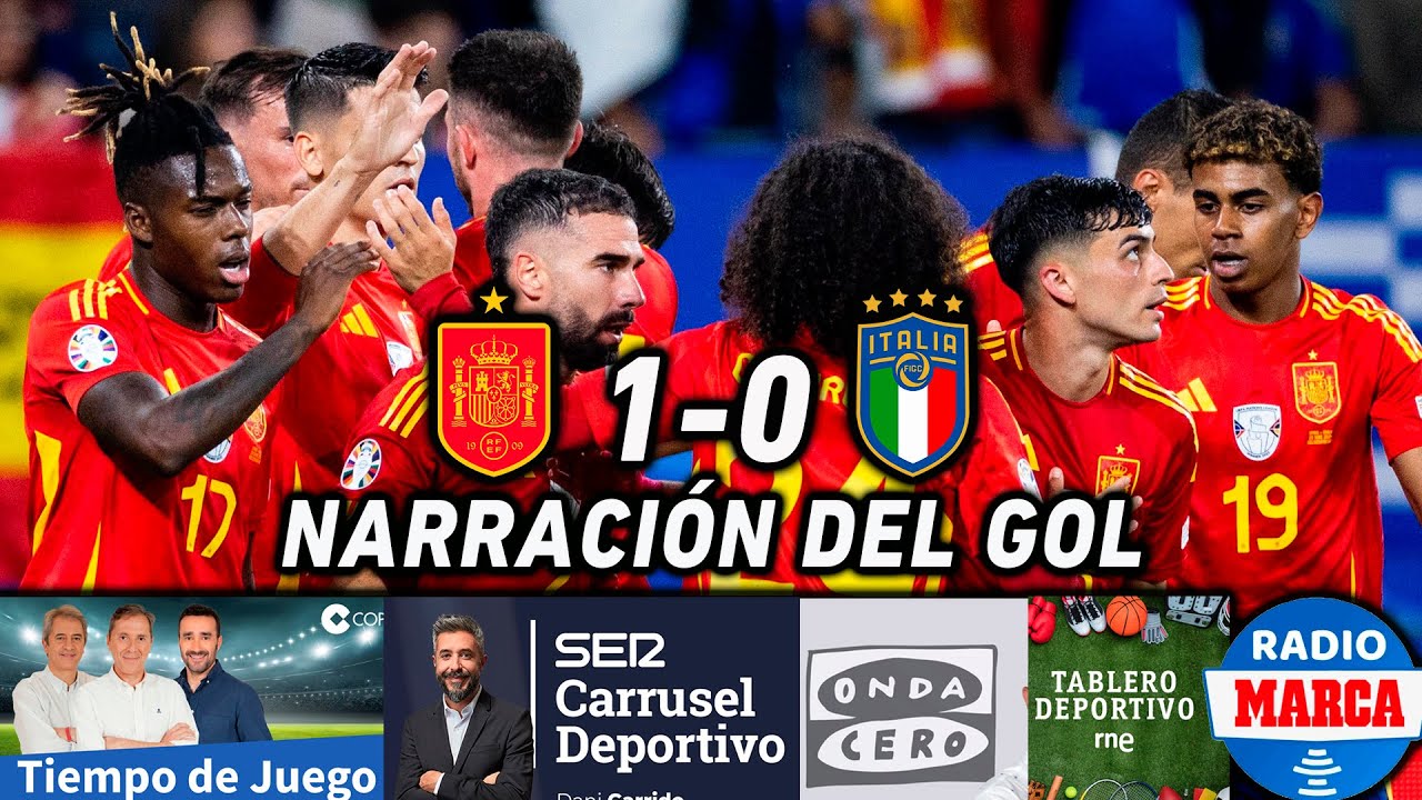 GOL ESPAÑA 1-0 ITALIA | ASÍ LO NARRARON COPE, CADENA SER, ONDA CERO, RADIO NACIONAL Y RADIO MARCA