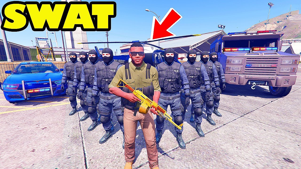 Franklin Become The Most Dangerous SWAT OFFICER in GTA 5 | SHINCHAN and CHOP