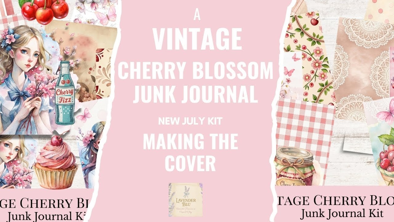 Vintage Cherry Blossom JJ Kit  3: Hole Pamphlet Stitch Journal Cover Tutorial