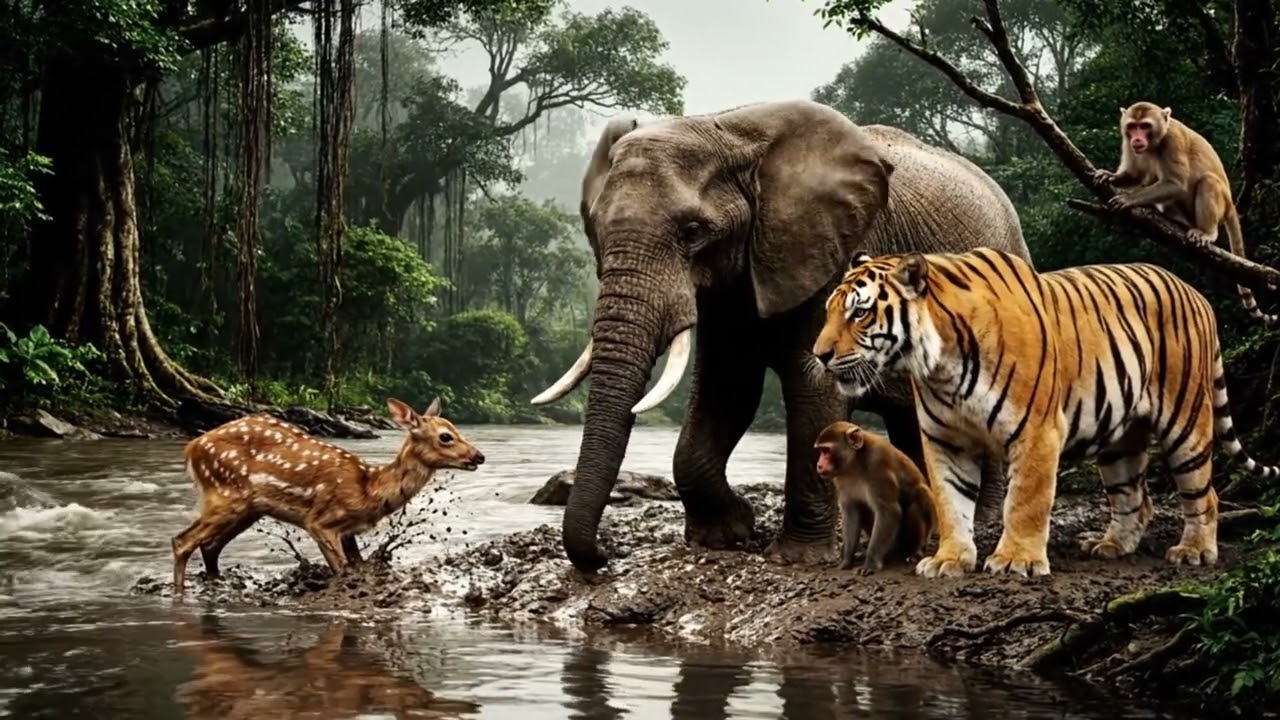 Jungle Story For Kids ! Tiger, Elephant And Monkey Story ! Kids Animation#viral #Shakeel Misgar