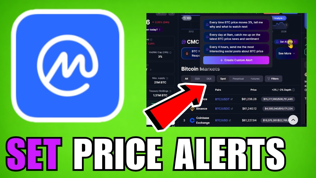 How To Set Price Alerts On Coinmarketcap App (2026) (Beginners Guide)