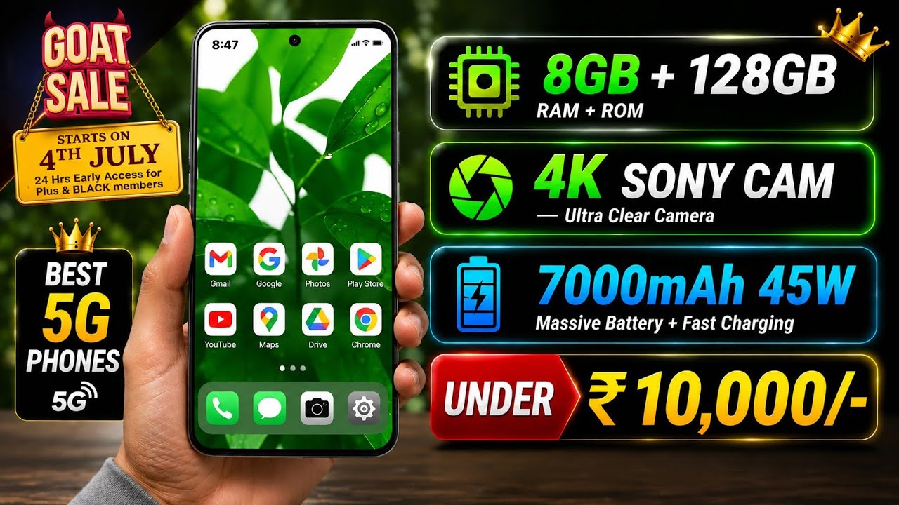 Top 5 Best 5G Phones Under ₹10,000 in July 2026 📱⚡ Budget 5G Kings!