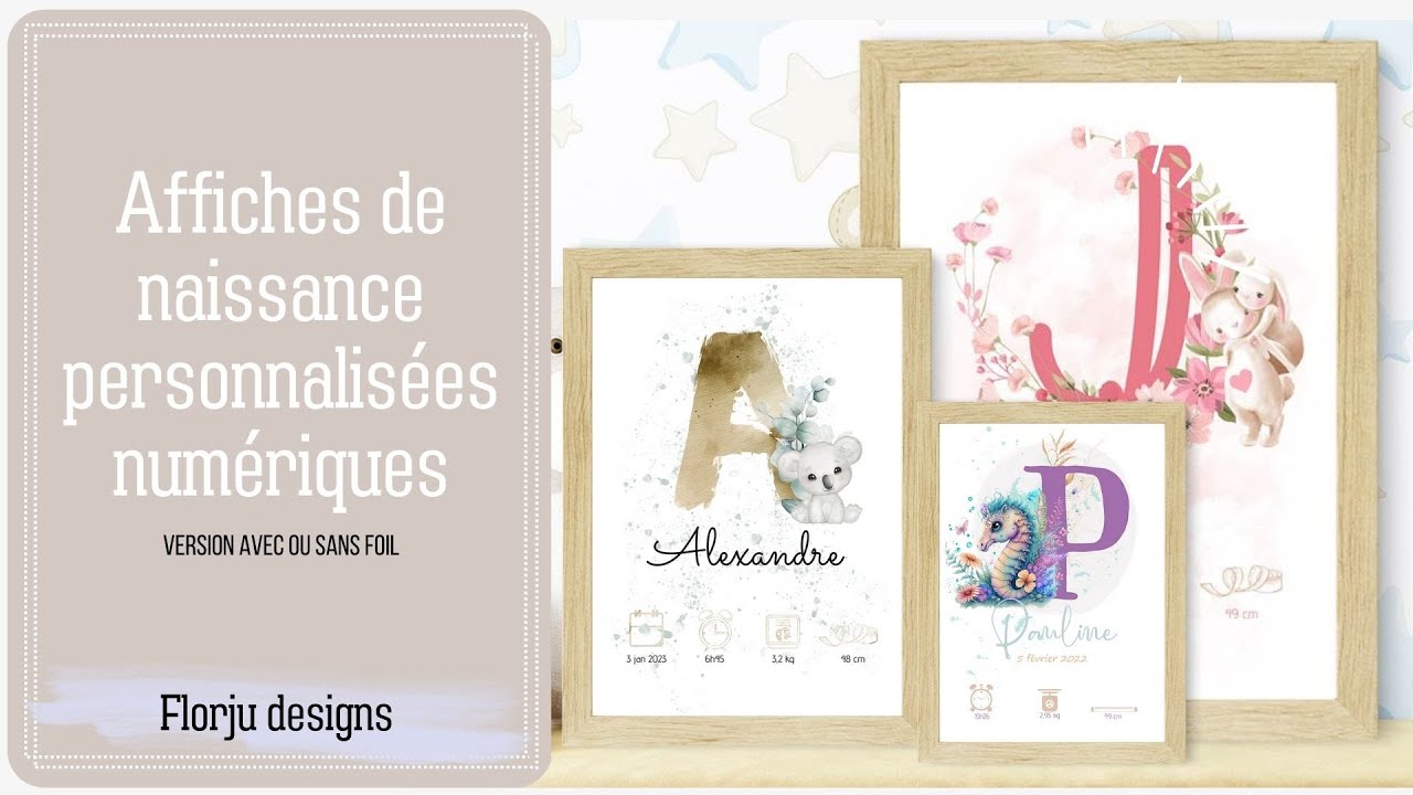 [ NEW ] Affiche naissance personnalisée , Tuto application du foil sur le prénom