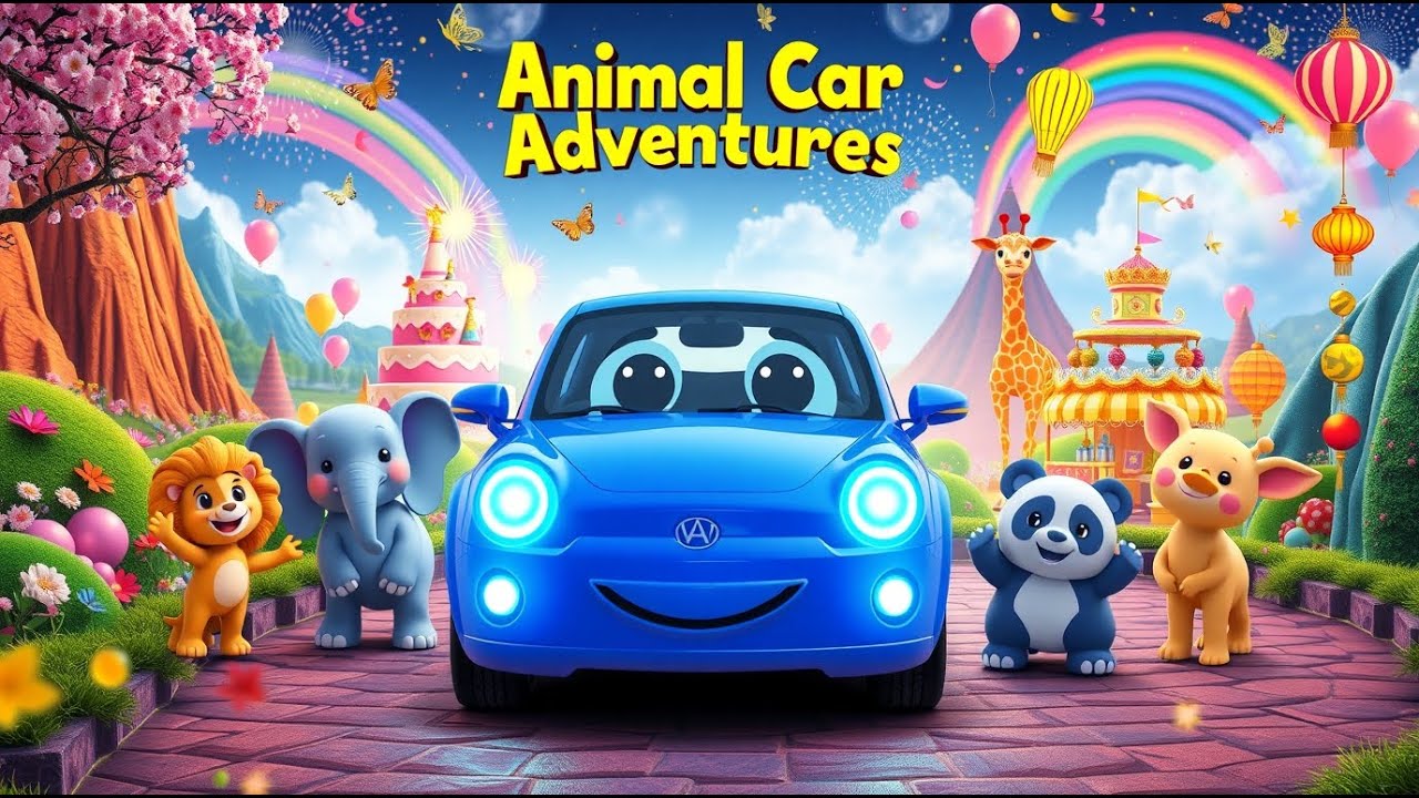 Animals Car 🚗 Ride Adventure Songs | Fun Vehicle Nursery Rhymes for Kids | Transportation Learning