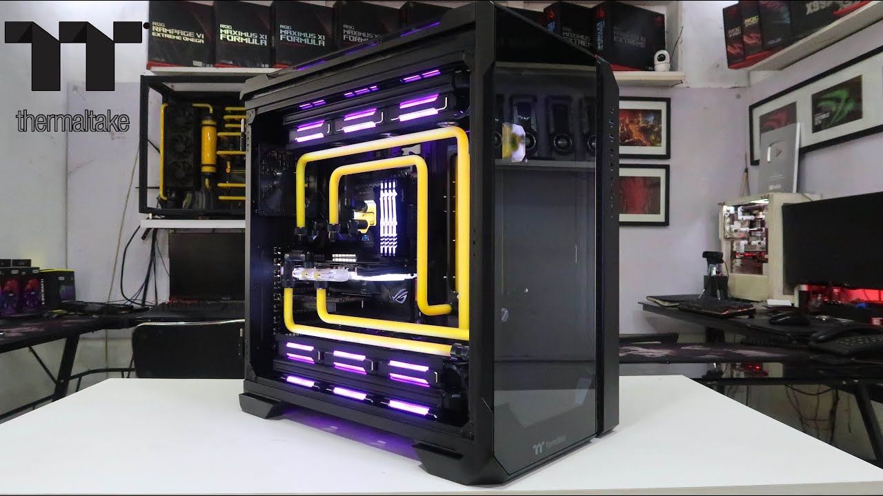 Custom Pc Build #96 " Polaris " Work and Game Pc on a Thermaltake View 51 Case.