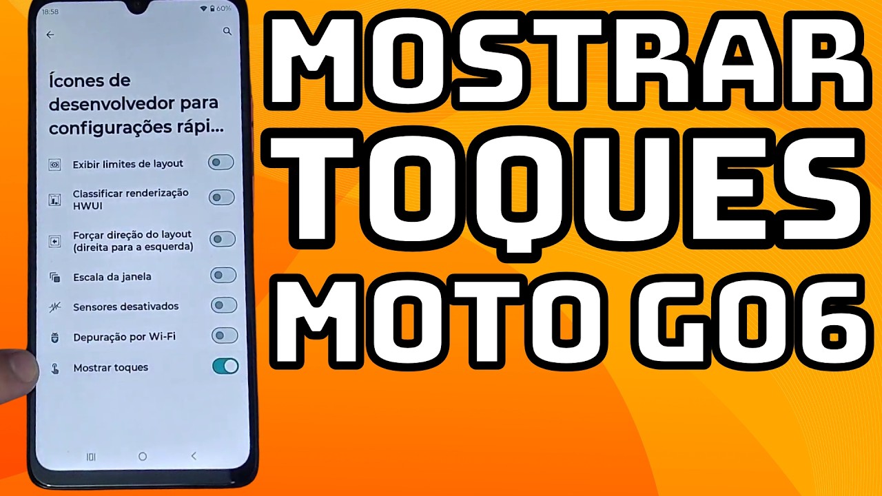 COMO ATIVAR A OPÇÃO MOSTRAR TOQUES NO CELULAR MOTOROLA MOTO G06
