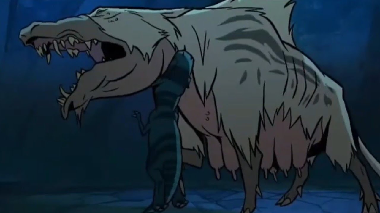 Genndy Tartakovsky's Primal | Fang vs Albino Mother Andrewsarchus | Battle to save the villagers 🦖⚔️