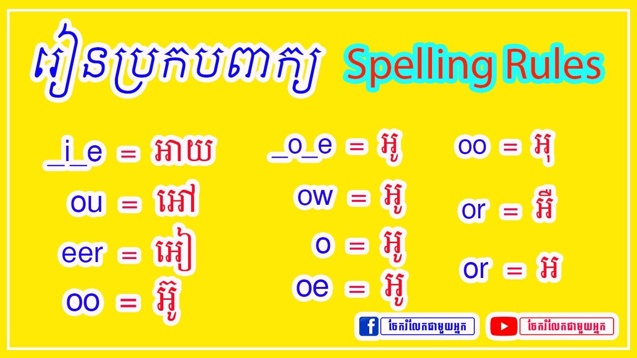 រៀនប្រកបពាក្យអង់គ្លេស​ | Spelling Part 4 | សម្រាប់អ្នកទើបចាប់ផ្តើម