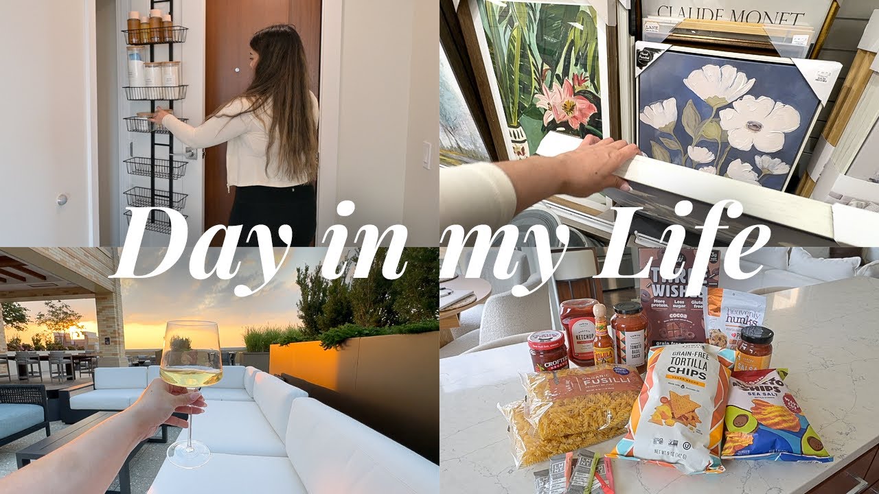 first grocery haul in new apartment, homegoods haul, laundry closet organization, grilling and bbq