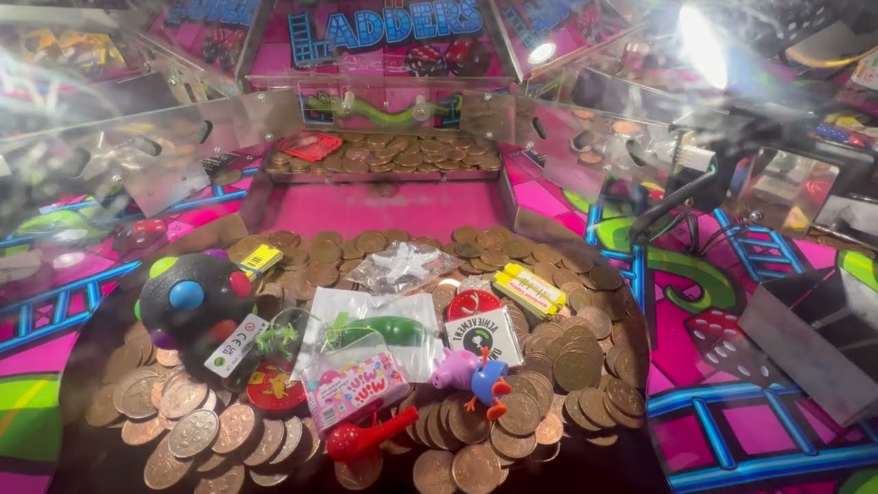 Playing for Random 2p Coin Pusher Prizes and Tickets at Harts Amusement Arcade