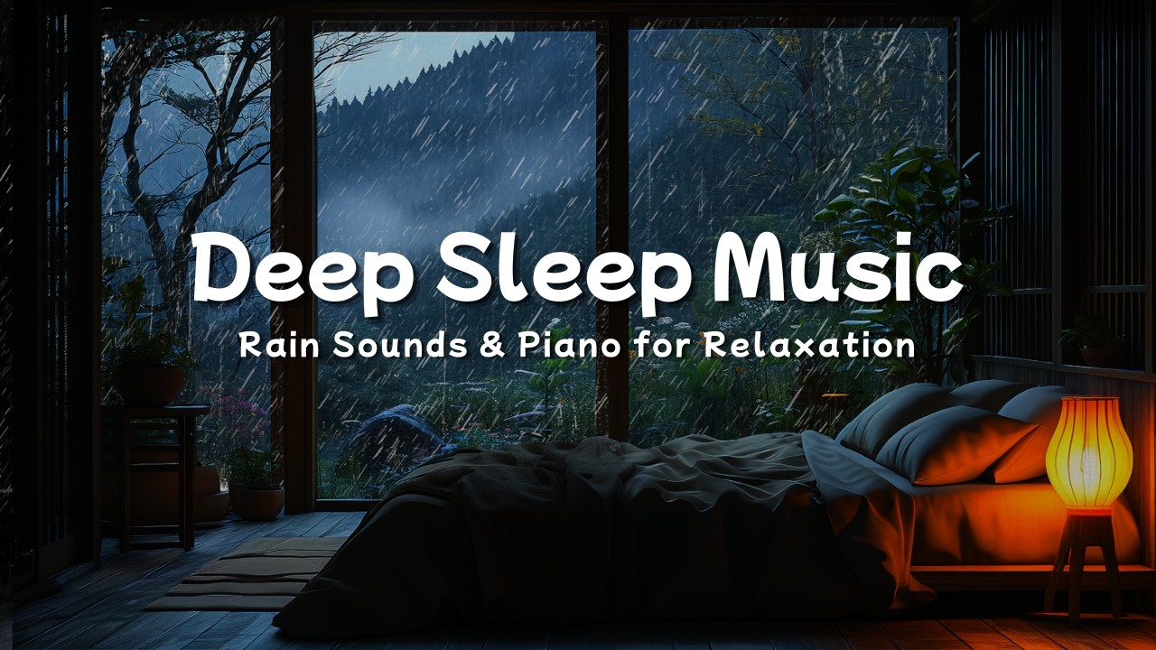 Deep Sleep Music with Soft Rain 🌧️ Calm Piano Sounds for Stress Relief and Calm Nights