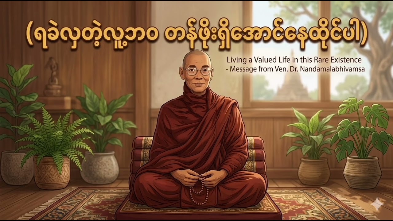 ရခဲလှတဲ့လူ့ဘဝ တန်ဖိုးရှိအောင်နေထိုင်ပါ-ပါချုပ်ဆရာတော် @Damma-DarNa 
