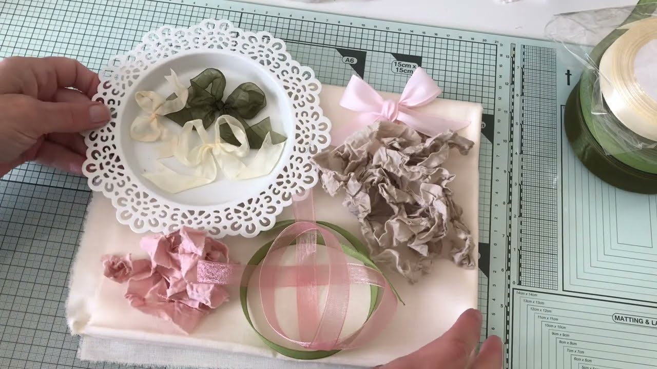 Tuto technique rubans froissés et noeuds rigidifiés