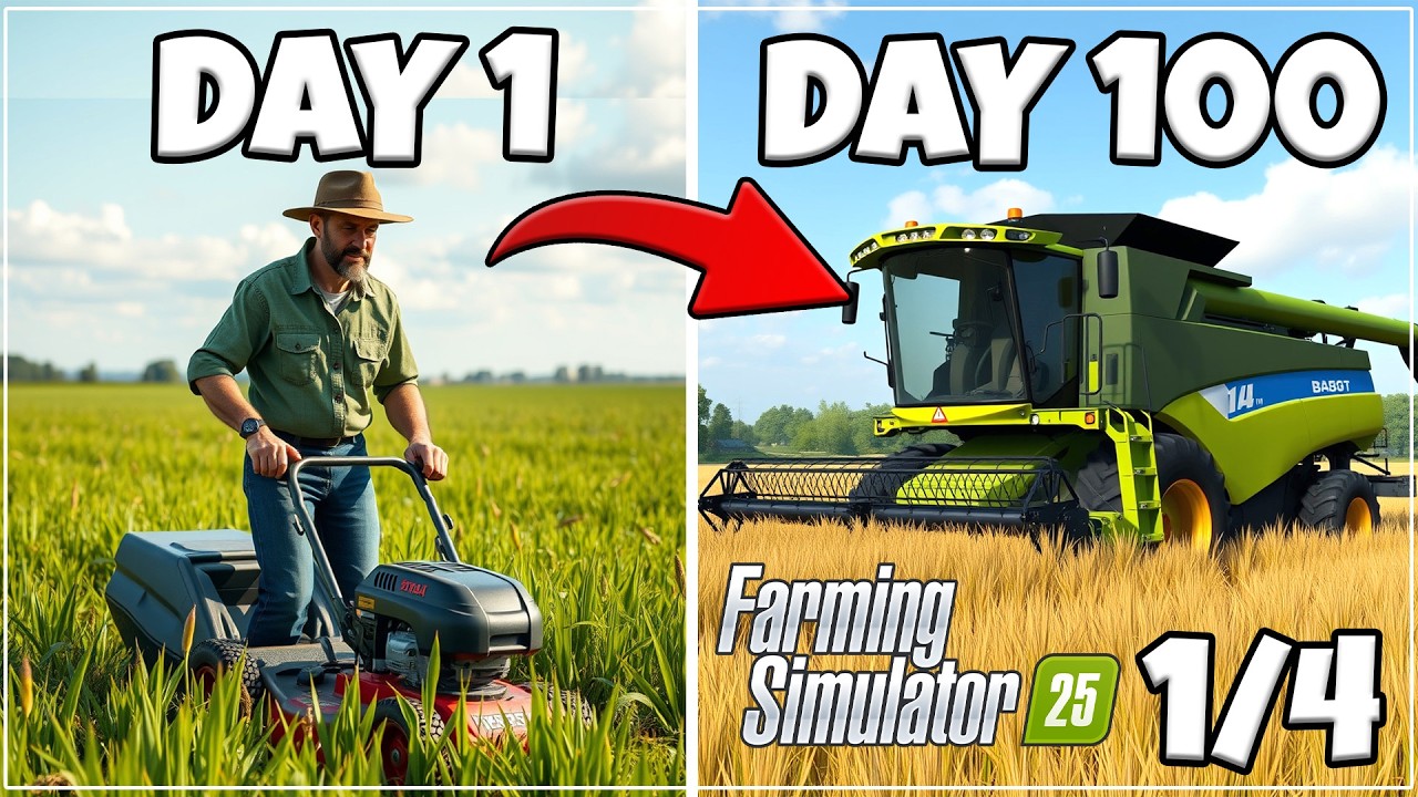 I SURVIVED $0 100 DAYS ON THE FLAT MAP In Farming Simulator 25! 1/4
