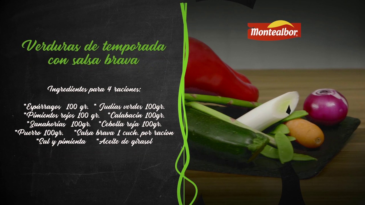 Verduras de temporada con salsa brava