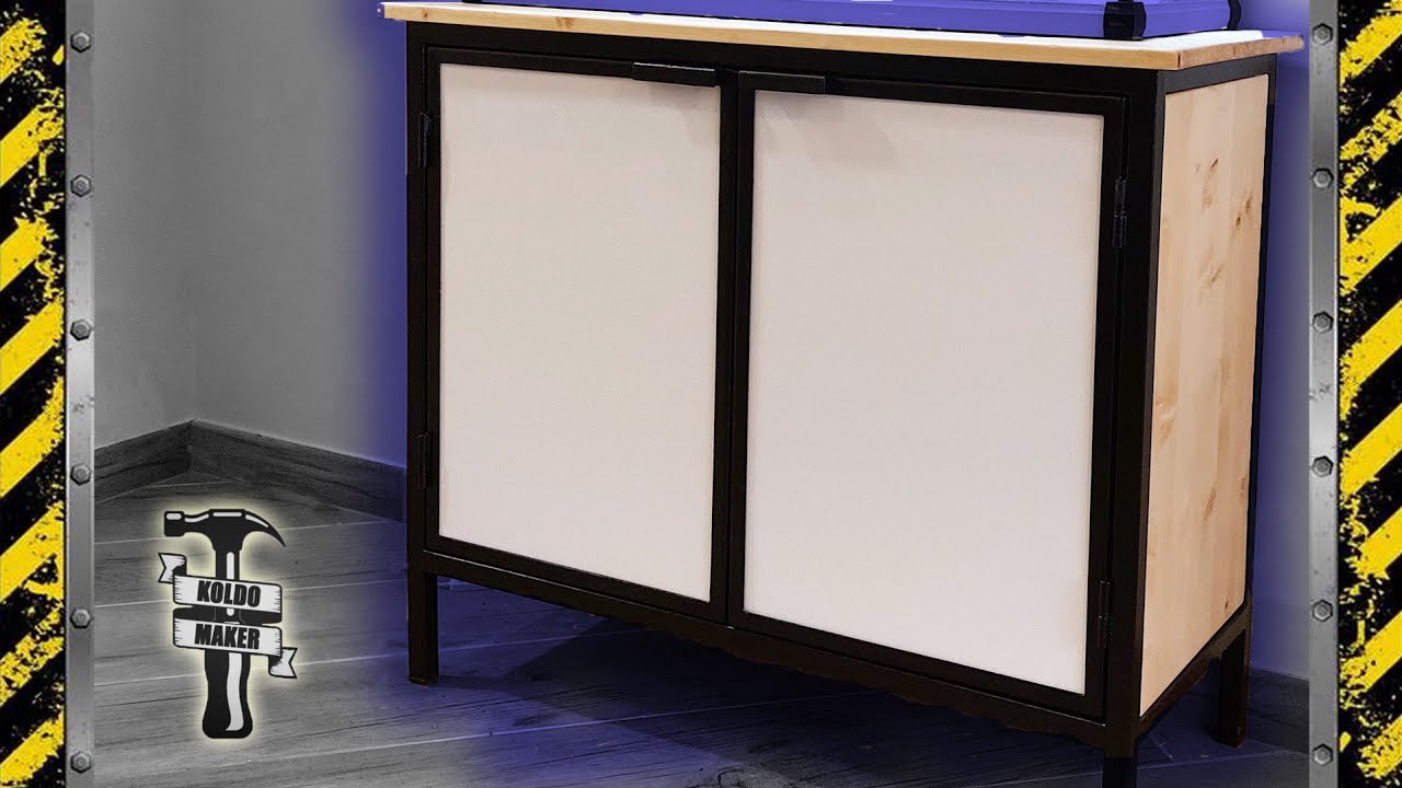 Mueble de hierro y madera para soportar mucho peso. (máquinas, acuarios, etc.)