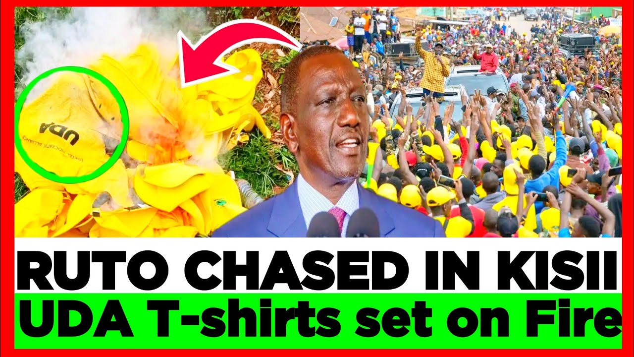 Breaking News! Ruto Forced to Leave Kisii after angry Kenyans burnt UDA  T-shirts infront of him