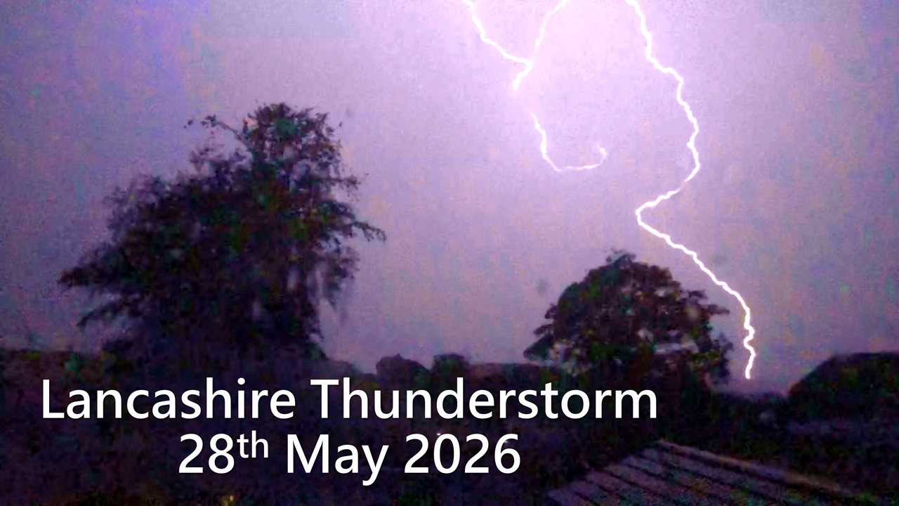 Thunderstorm in the early hours of 28 May 2026, near Chorley, Lancashire, UK.