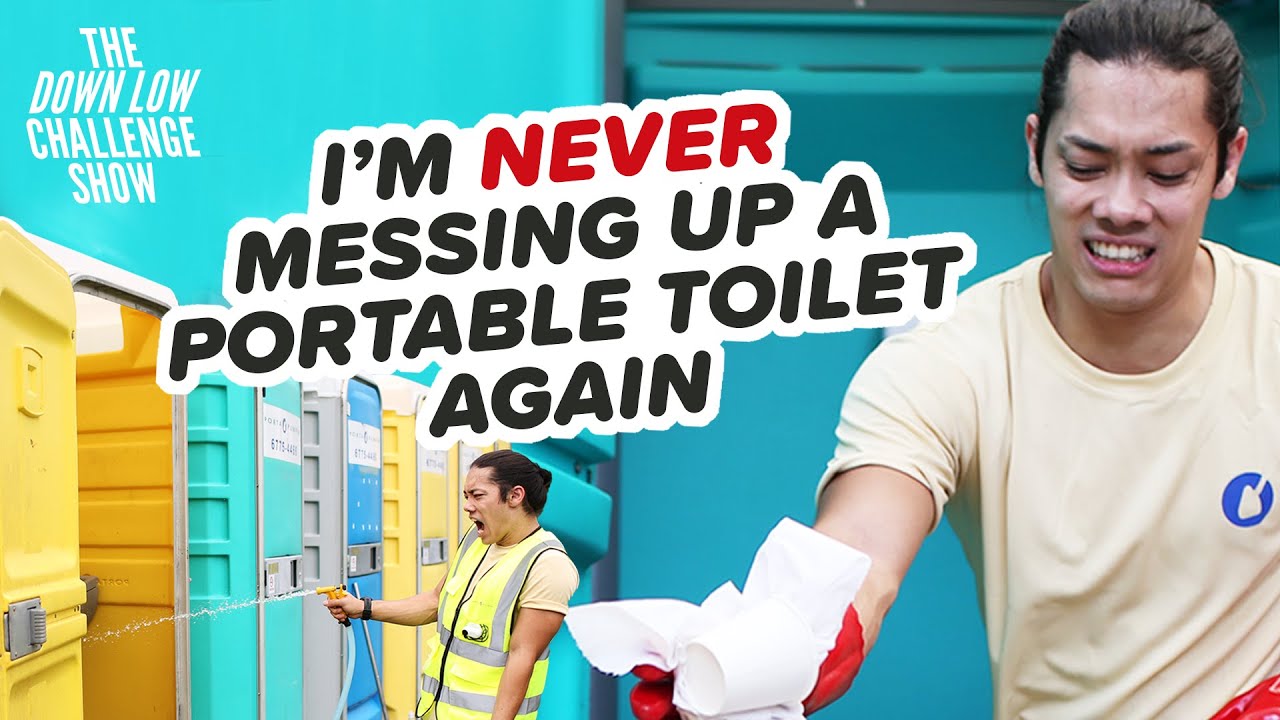 Avery Aloysius pays his dues by cleaning portable toilets! | The Down Low Challenge Show EP3