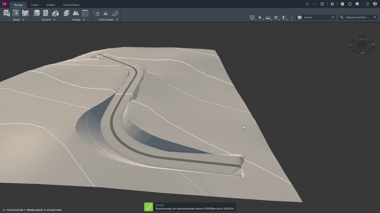 Civil 3D & Autodesk InfraWorks - Adjust the entire road&rsquo;s vertical profile by &ndash;3 m