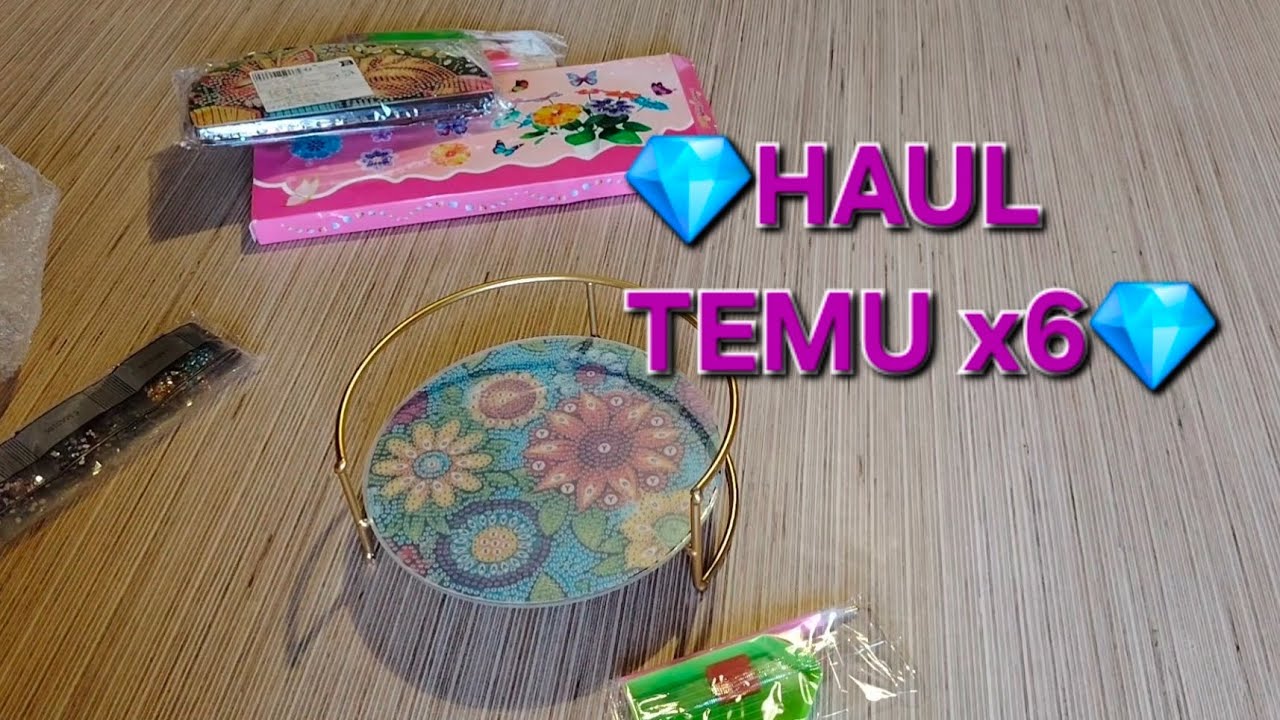 Mes Achats TEMU x6 | Objets Diamond Painting à Diamanter | Plateau, Classeur, Boîte + Tasse DP