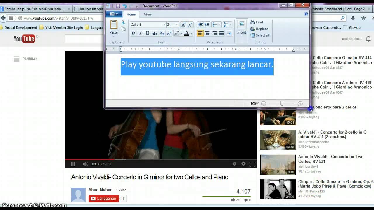 Nonton di Youtube pake modem IVIO + broadband Flexi