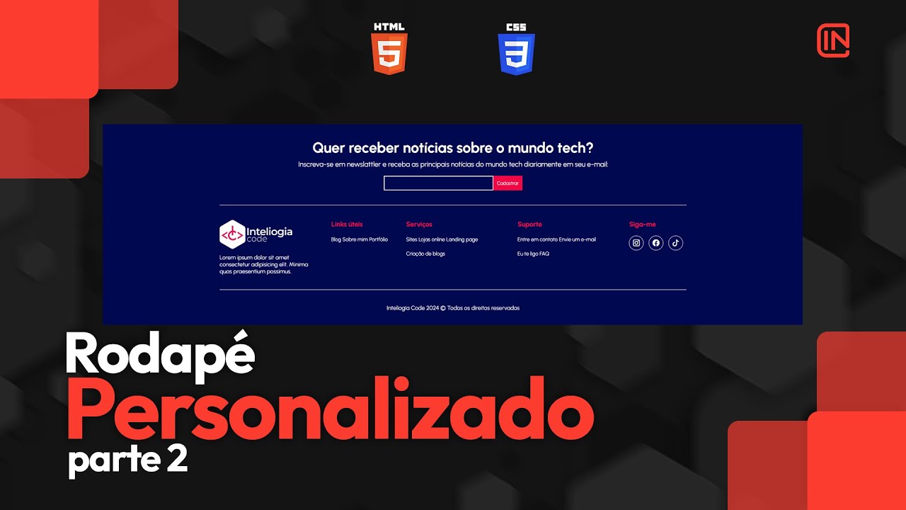 Como criar um Rodapé personalizado (aula de HTML e CSS)