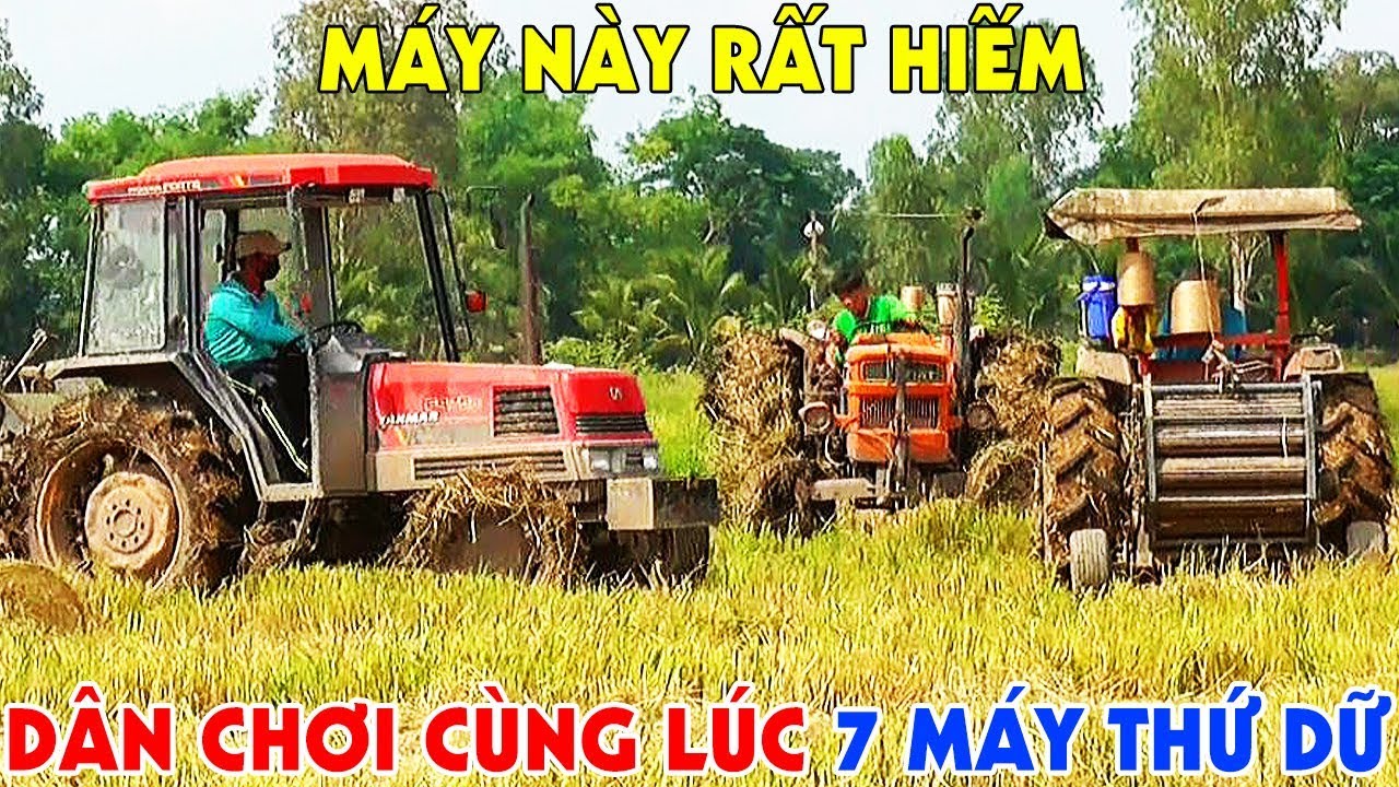 Toàn dân chơi chạy 7 máy thứ dữ cùng lúc có 1 con máy cày cực kỳ hiếm máy cày Yanmar F475D