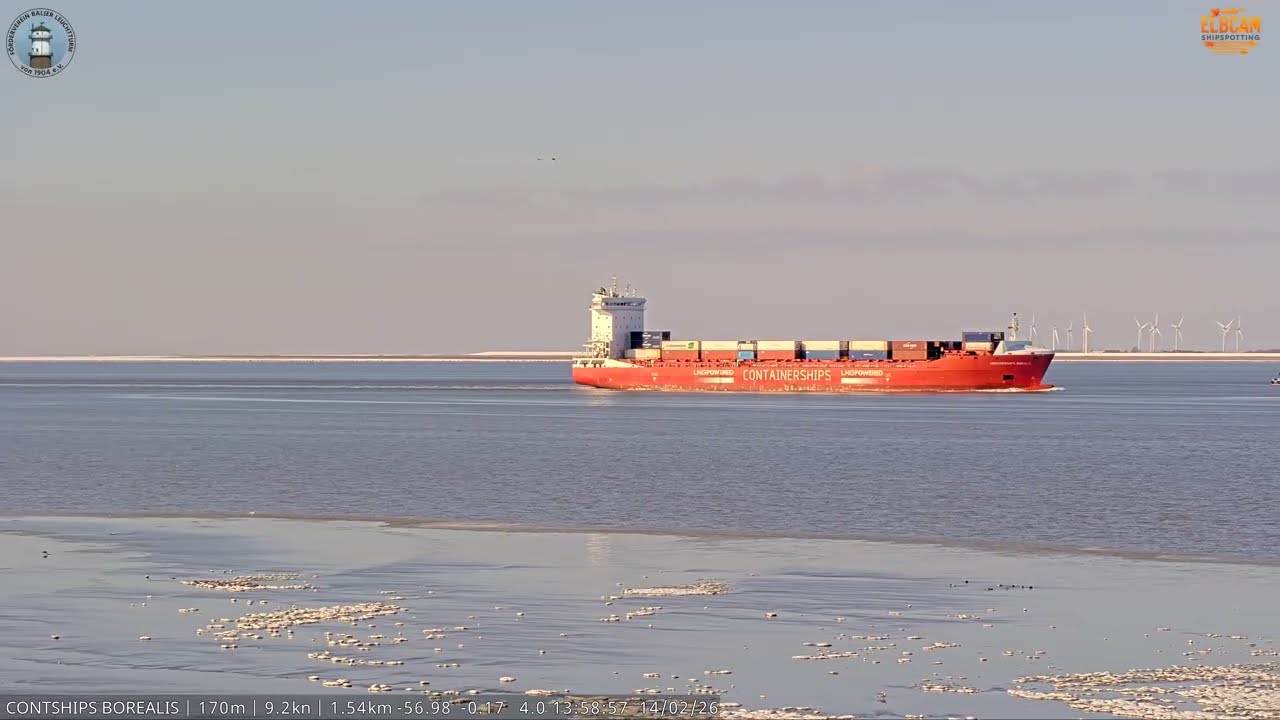 CONTAINERSHIPS BOREALIS: LNG-Power auf dem Weg in den NOK | Brunsbüttel Lotsenübernahme 14.02.26