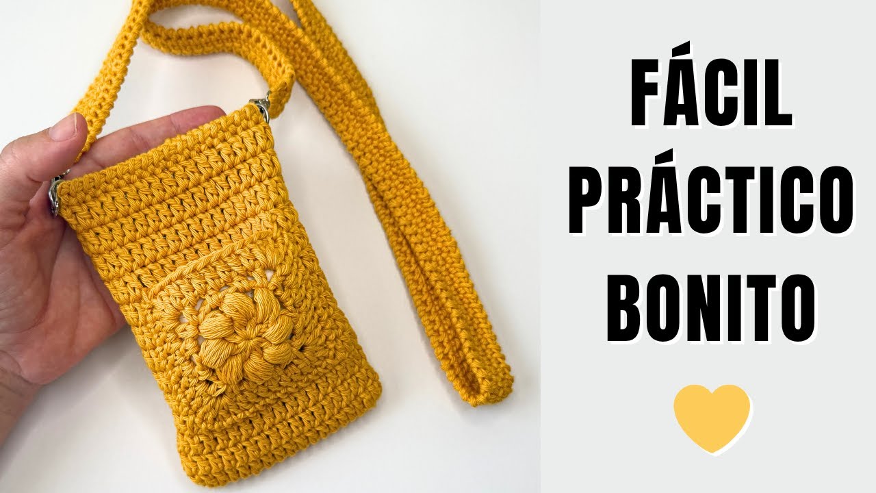 El truco que hace este BOLSO a crochet irresistible 💛 | Funda práctica y fácil de hacer