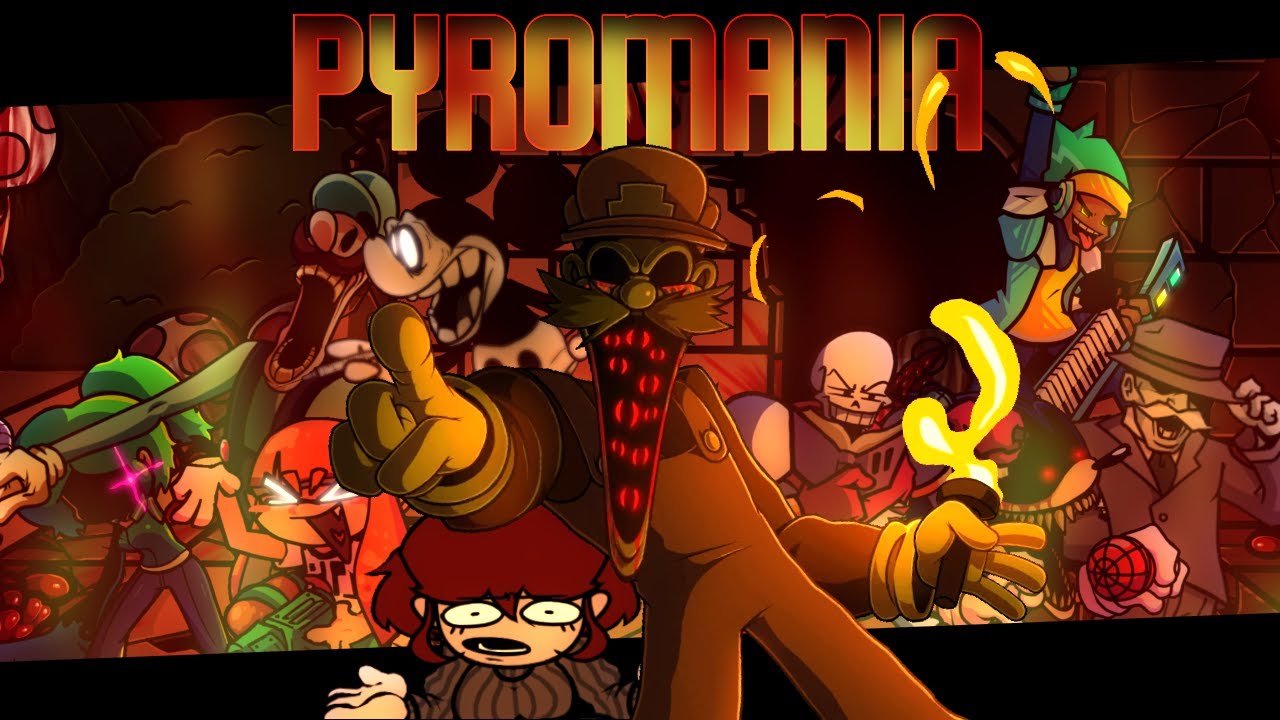 Pyromania But Every Turn A Different Character Is Used || Mario FNF Port