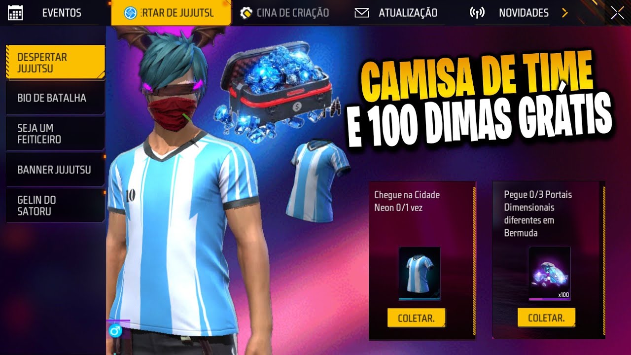 NÃO PERCA! PEGUE AS CAMISAS DE TIME, 100 DIAMANTES PARA TODOS, INCUBADORA AMANHÃ E MAIS