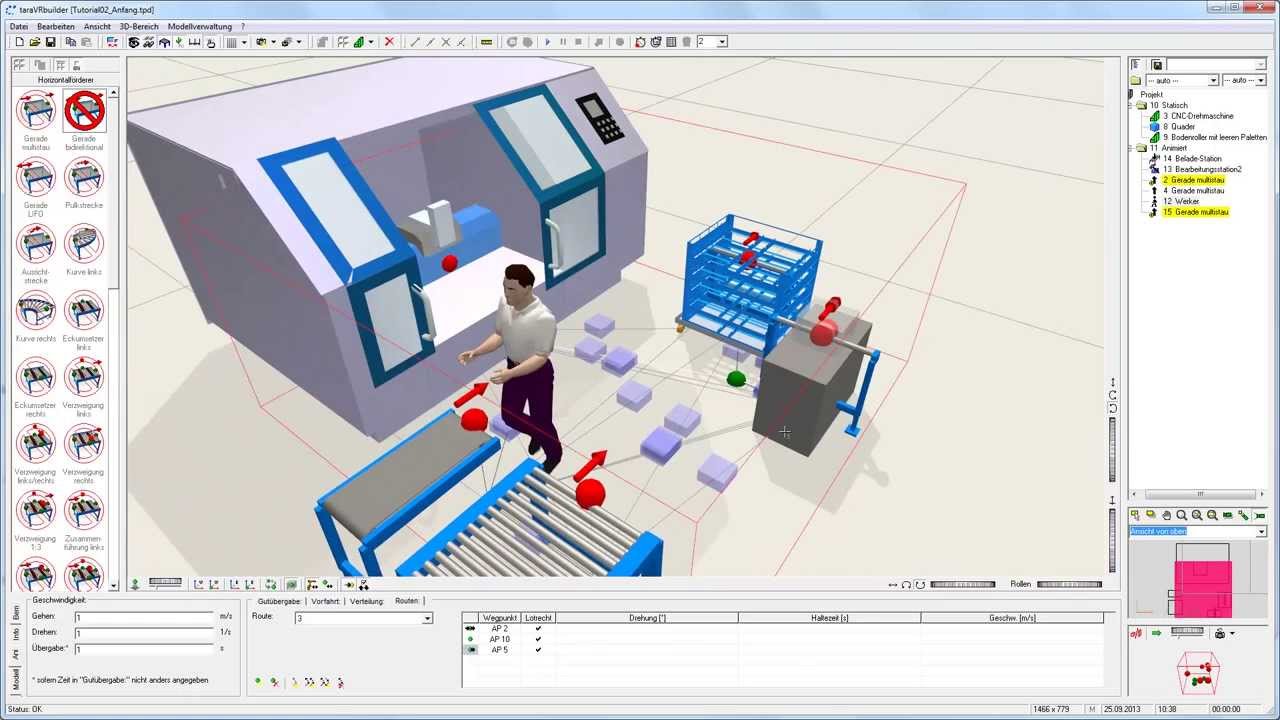taraVRbuilder Tutorial: Aufbau einer Fertigungsszene mit Animation