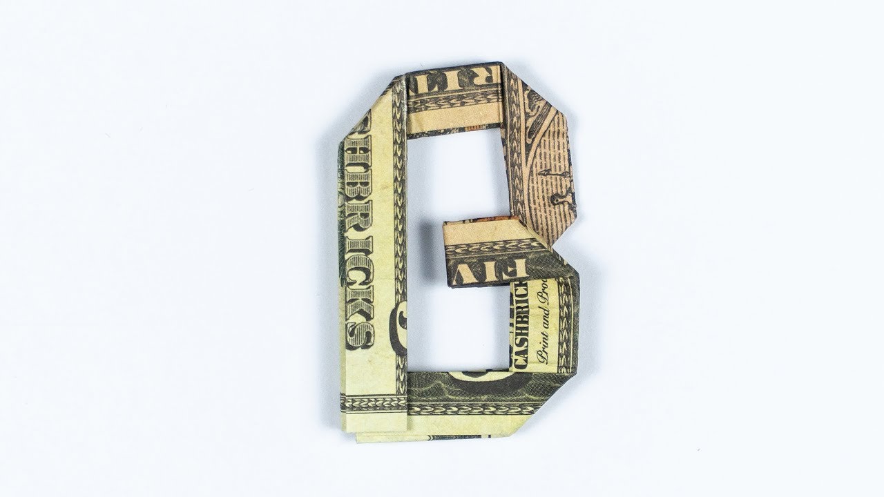 Money Origami Alphabet Letter B 🤩 COMPLETE Dollar Alphabet