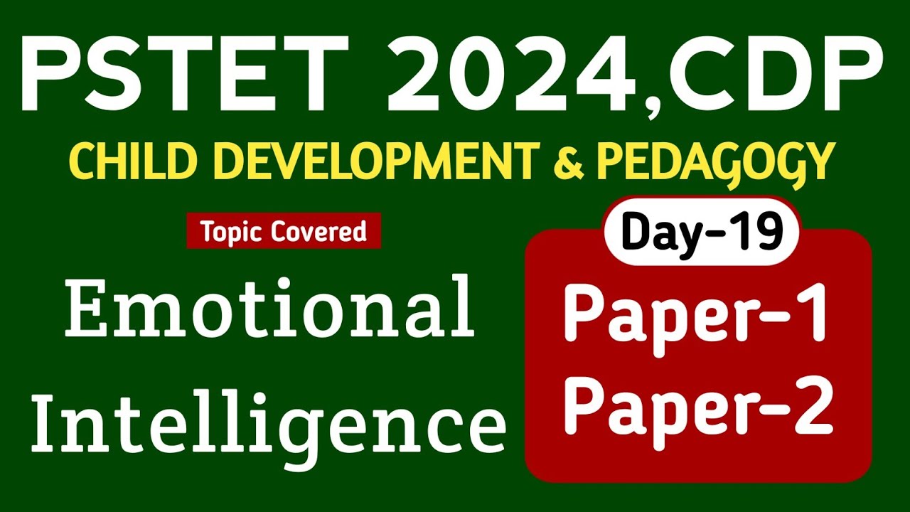 PSTET 2024 | PSTET CDP Preparation | Day-19 |  PAPER-1 & 2 | Study Fighters