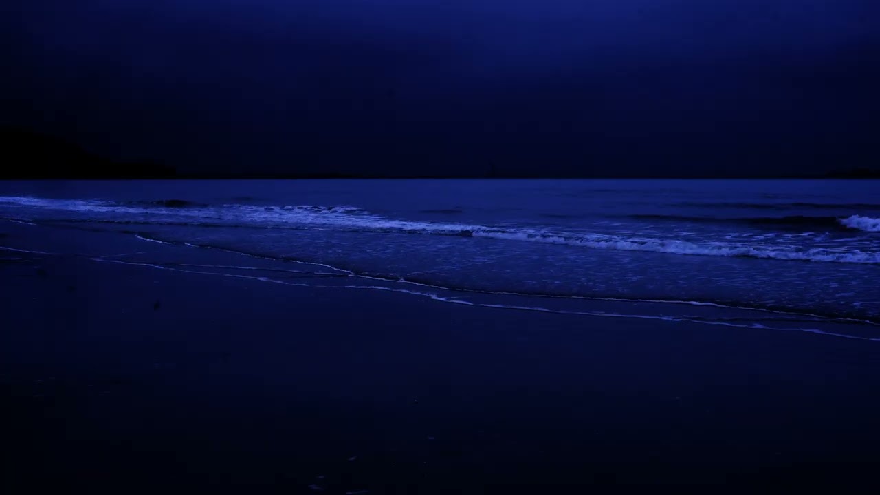 A Dark screen with ocean sounds promotes deep sleep, heals insomnia, reduces stress, or relax.