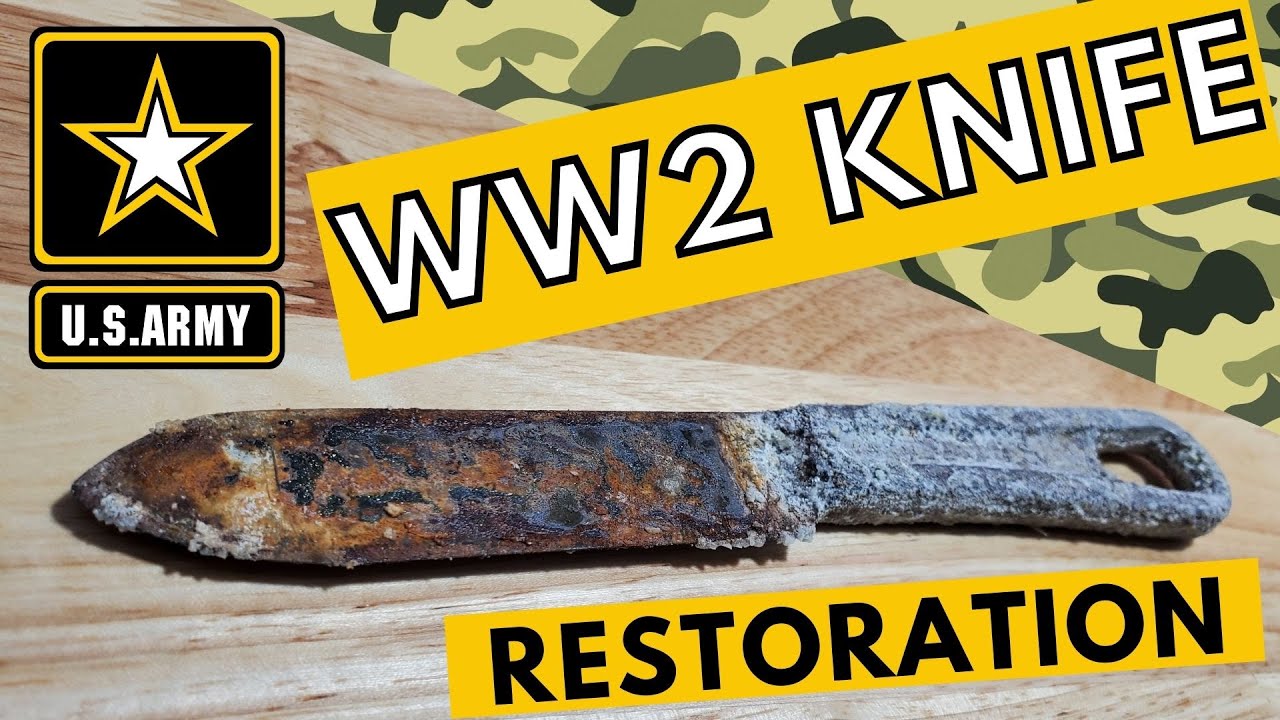 Vintage WW2 US Military Mess Kit Knife / Rusty Knife Restoration