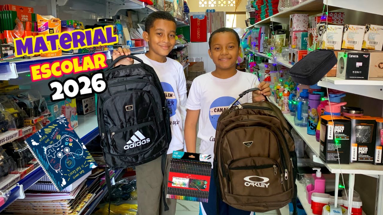 Comprando nosso MATERIAL ESCOLAR 2026 na leitura irmãs pinas 