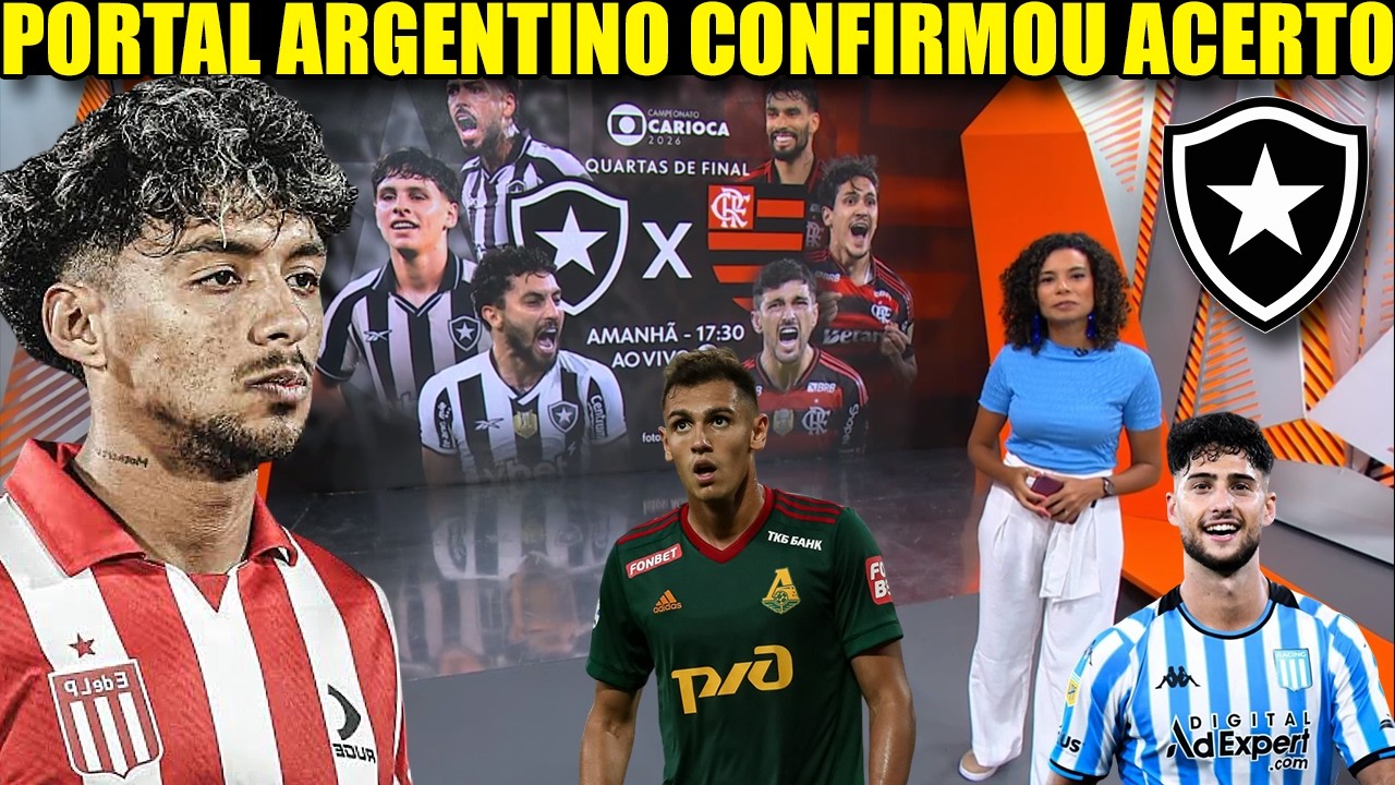 GLOBO ESPORTE BOTAFOGO! ENCAMINHOU REFORÇO ARGENTINO, REFORÇOS E SAÍDA! NOTÍCIAS DO BOTAFOGO DE HOJE