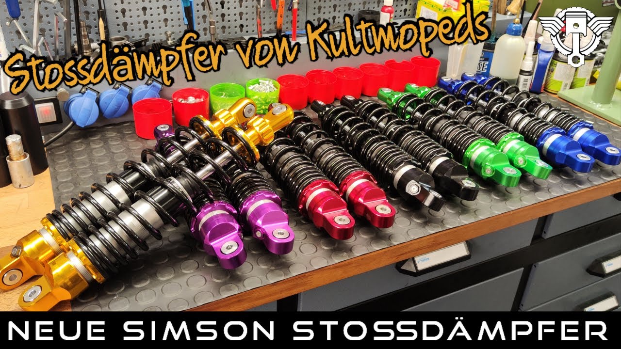Simson S51 S50 S70 Neue Gasdruck Federbeine Stossdämpfer  von Kultmopeds!!! Für euch getestet