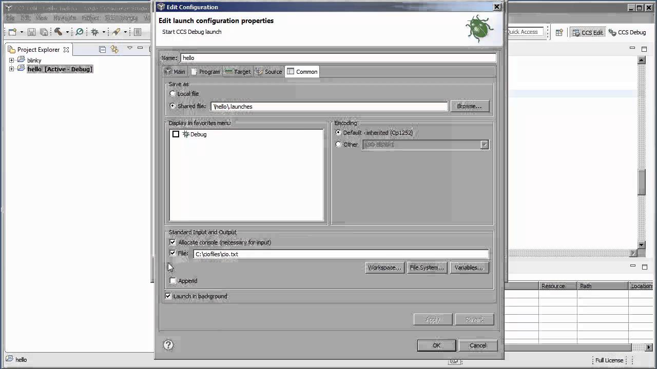 Saving CCS Console I/O to file