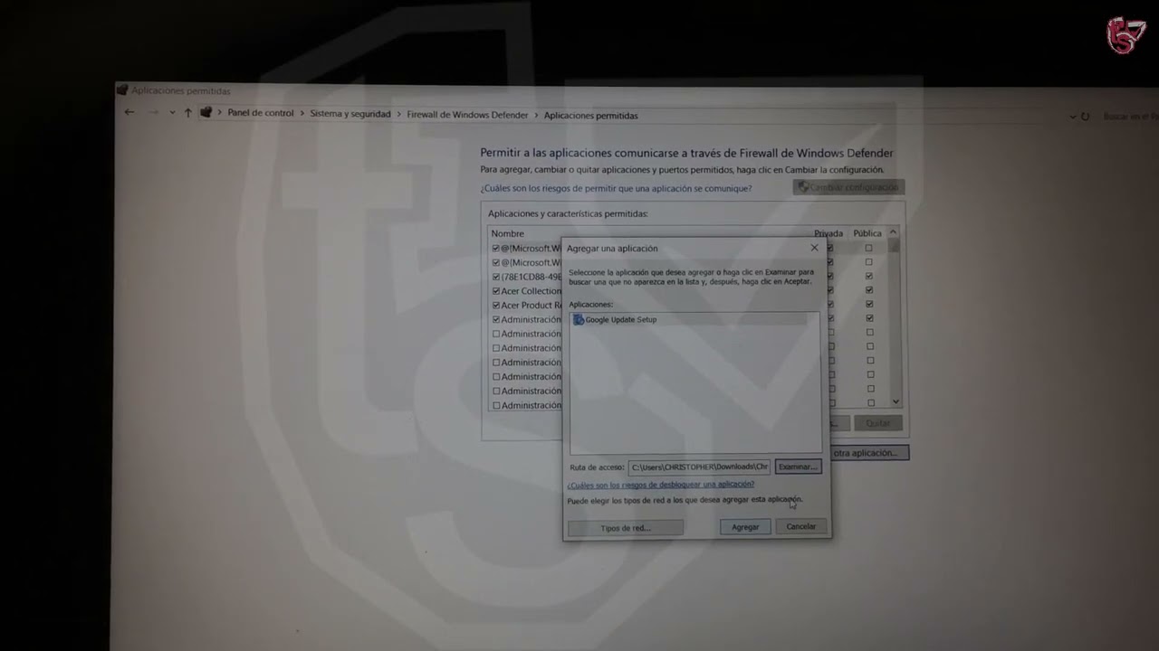 INCLUYE GoogleUpdate.exe en la LISTA BLANCA | SOLUCION