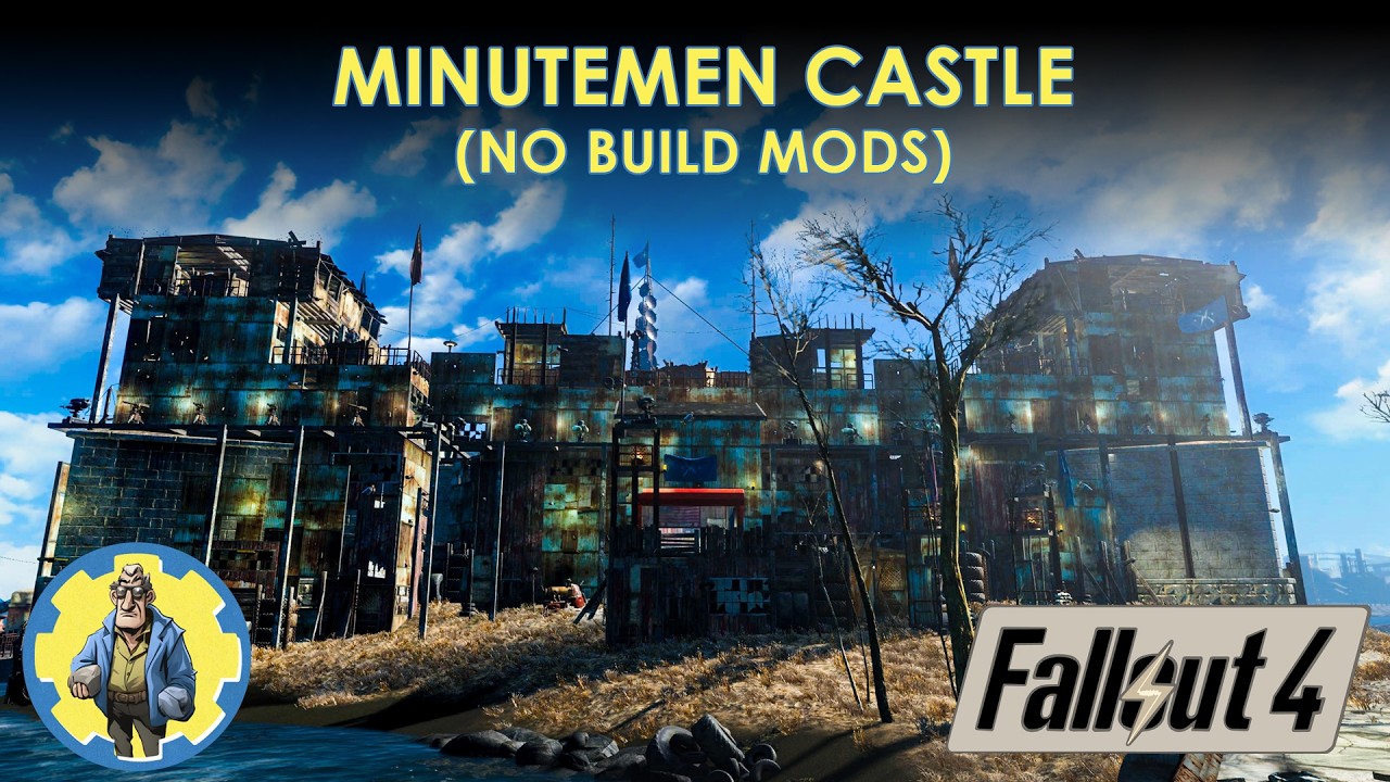 FALLOUT 4  - Castle Settlement Build  - MINUTEMEN CASTLE (NO MODS)
