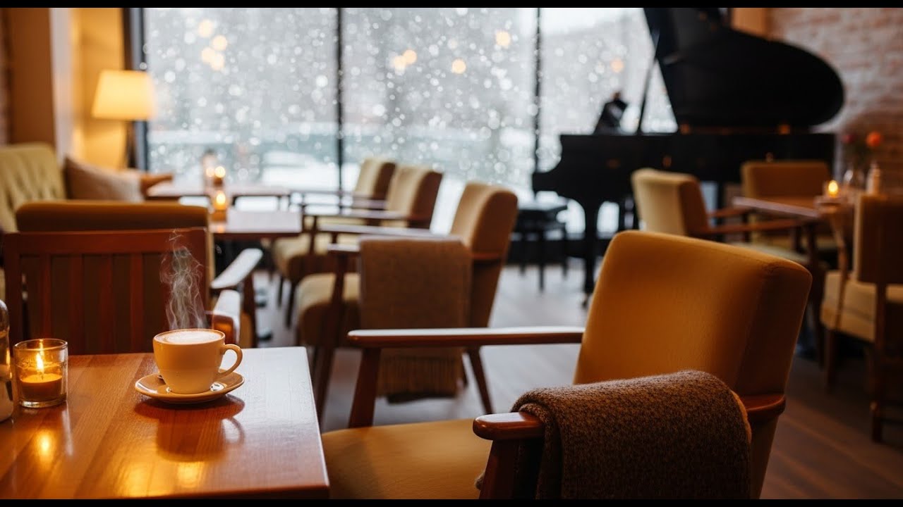 ❄️Cozy caffe night❄️Winter Evening Focus ☕: Ambient Piano Jazz for Cozy Study Sessions #cafe #piano