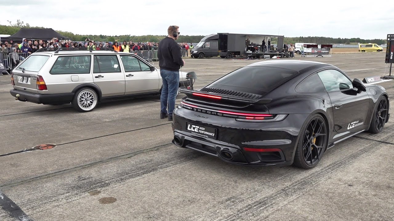 Porsche 992 Turbo S ES900 vs 700HP Volkswagen Passat 32b Syncro Turbo
